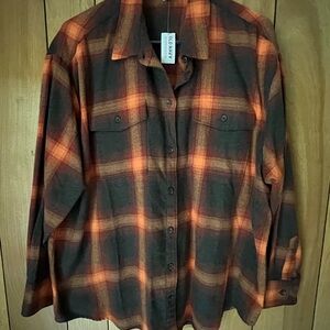 Old Navy Rust and Black Checkered Shirt Evermore Taylor Swift)